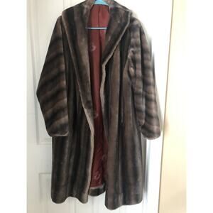 Vintage 50s Sovereign Faux Fur Striped Coat